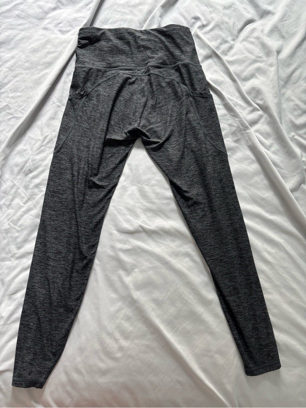 High-Waist Dark Gray Women's Leggings with Contour Seams